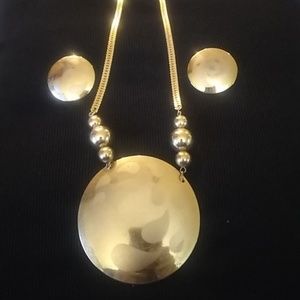 Vintage Gold Plated Necklace and Earring Set